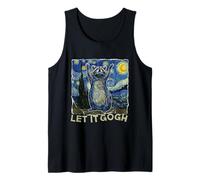 Let it Gogh Funny Van Gogh Starry Night Raccoon Camiseta sin Mangas