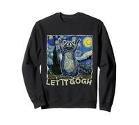 Let it Gogh Funny Van Gogh Starry Night Raccoon Sudadera