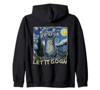 Let it Gogh Funny Van Gogh Starry Night Raccoon Sudadera con Capucha