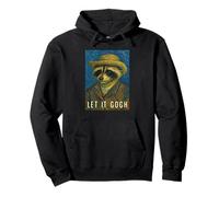 Let It Gogh, mapache, selfie, amante del arte, estilo Vincent Van Gogh Sudadera con Capucha