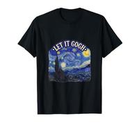 Let It Gogh Noche Estrellada Divertido Artista Van Gogh Bellas Artes Camiseta gráfica económica