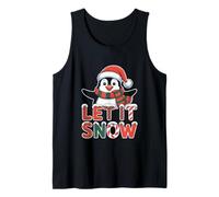 Let It Snow - Gorro de Papá Noel con diseño de pingüino Camiseta sin Mangas