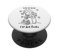 Let It Snow I've Got Books, Cozy Snowman Reading Winter Cute PopSockets PopGrip Adhesivo