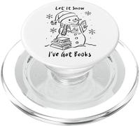 Let It Snow I've Got Books, Cozy Snowman Reading Winter Cute PopSockets PopGrip para MagSafe