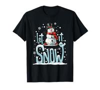 Let-It Snow Muñeco de Nieve Vibes Navidad Snowfall Mágico Camiseta