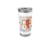 Let It Snow Winter Holiday Saying for Snow Lovers Vaso térmico de acero inoxidable de doble pared