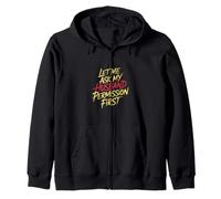 Let Me Ask My Husband Permission First Humor de Casados |- Sudadera con Capucha