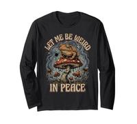 Let Me Be Weird In Peace Funny Frog Introvertido Hongos Manga Larga