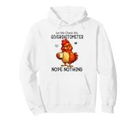 Let Me Check My Giveashitometer Funny Grumpy Chicken Coffee Sudadera con Capucha