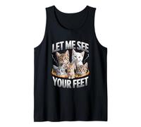 Let Me See Your Feet Cat Meme Y2K Bootleg Unwearable Camiseta sin Mangas