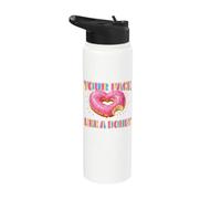 Let Me Sit On Your Face Glazed Donut Inappropriate Women Men Stainless Steel Insulated Water Bottle