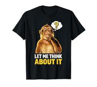 Let Me Think About It Pondering Monkey Question Mark Sarcasm Camiseta