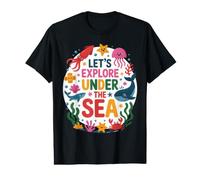 Let’s Explore Under The Sea Cute Ocean Animals Design Camiseta gráfica económica