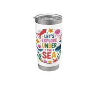 Let’s Explore Under The Sea Cute Ocean Animals Design Vaso térmico de acero inoxidable de doble pared