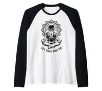Let That Shit Go Funny Yoga Astronauta Mandala Meditación Camiseta Manga Raglan