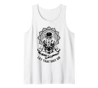 Let That Shit Go Funny Yoga Astronauta Mandala Meditación Camiseta sin Mangas