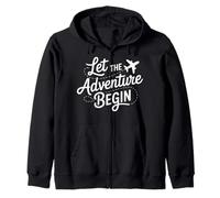 Let The Adventure Begin Airplane Flight Travel Sudadera con Capucha