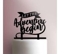 Let the Adventure Begin- Decoración acrílica para tartas de 6 pulgadas de ancho/amarillo