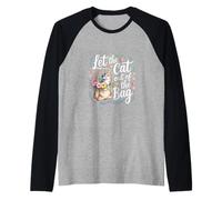 Let The Cat out of The Bag Idiom Expression Sarcasm - Camiseta Manga Raglan