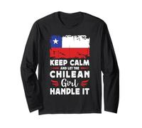 Let The Chilean Girl Handle it Chile Flag Manga Larga