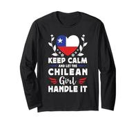 Let The Chilean Girl Handle it Chile Flag Manga Larga