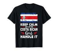 Let The Costa Rican Girl Handle it Costa Rica Flag Camiseta