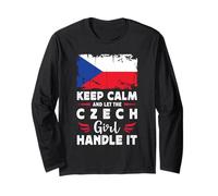 Let The Czech Girl Handle it Czech Republic Flag Manga Larga