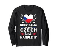 Let The Czech Girl Handle it Czech Republic Flag Manga Larga