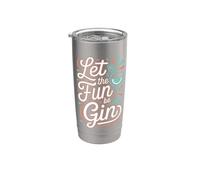 Let The Fun Be Gin & Tonic Tardeo Amante Cóctel Humor Gin Vaso térmico de acero inoxidable de doble pared