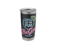 Let The Fun Be Gin & Tonic Tardeo Amante Cóctel Humor Gin Vaso térmico de acero inoxidable de doble pared