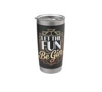 Let The Fun Be Gin & Tonic Tardeo Amante Cóctel Humor Gin Vaso térmico de acero inoxidable de doble pared