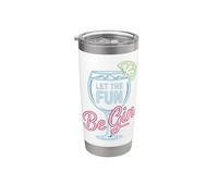 Let The Fun Be Gin & Tonic Tardeo Amante Cóctel Humor Gin Vaso térmico de acero inoxidable de doble pared