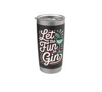 Let The Fun Be Gin & Tonic Tardeo Amante Cóctel Humor Gin Vaso térmico de acero inoxidable de doble pared