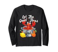 Let The-Good Times Boil Funny Crawfish Hervir Mardi Gras Cajun Manga Larga