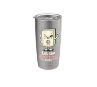 Let The Good Times Roll Mahjong Player Tile Game Estrategia Vaso térmico de acero inoxidable de doble pared