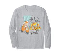 Let The Good Times Roll Patines Groovy Daisy Floral Manga Larga