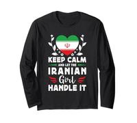 Let The Iranian Girl Handle it Iran Flag Manga Larga