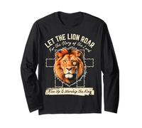 Let The Lion Roar - Christian Faith Lion. Camiseta gráfica Manga Larga