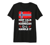 Let The Norwegian Girl Handle it Norway Flag Camiseta Premium