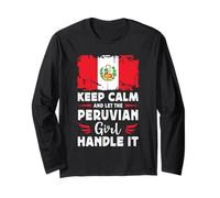 Let The Peruvian Girl Handle it Peru Flag Manga Larga