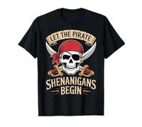 Let The Pirata Shenanigans Begin Skull Swords Halloween Camiseta