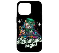 Let The Shenanigans Begin! DJ Cat Music St Patrick’s Humor Carcasa para iPhone 16 Pro