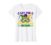 Let The Shenanigans Begin Mardi Gras Children Men Women Camiseta gráfica económica, Mujer, Blanco, L