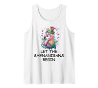 Let The Shenanigans Begin Mardi Gras Flamingo St Patrick's Camiseta sin Mangas