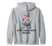 Let The Shenanigans Begin Mardi Gras Flamingo St Patrick's Sudadera con Capucha