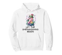 Let The Shenanigans Begin Mardi Gras Flamingo St Patrick's Sudadera con Capucha