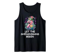 Let The Shenanigans Begin St Patricks Flamingo Mardi Gras Camiseta sin Mangas