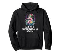 Let The Shenanigans Begin St Patricks Flamingo Mardi Gras Sudadera con Capucha