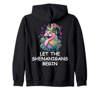 Let The Shenanigans Begin St Patricks Flamingo Mardi Gras Sudadera con Capucha