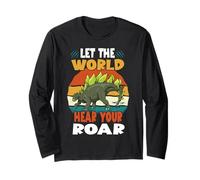 Let The World Hear Your Roar Stegosaurus Dinsosaur Lovers Manga Larga